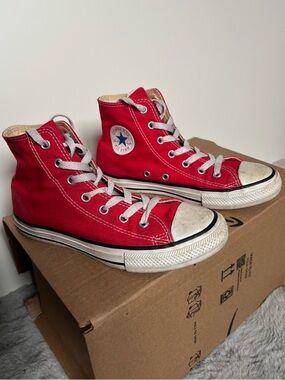Converse all star red high top sneakers